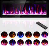 50 inches Electric Fireplace-Wall Fireplace for Living Room-Slim Fireplace Inserts/Wall Mounted with Remote
