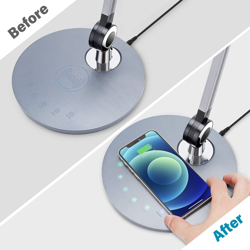 Desk Lamp,Led Architect Desk Lamp,Desk Lamps,Table lamp with Wireless Charger & Adjustable Swing Arm,Touch Control
