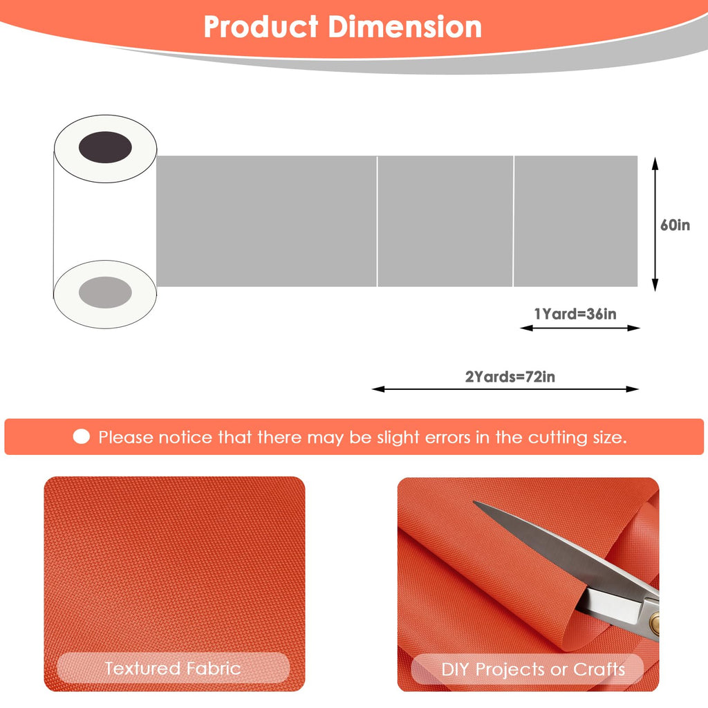 Waterproof Canvas Fabric by The Yard 60" W 600 Denier PVC Backing Water Repellent Polyester Upholster Fabric Material
