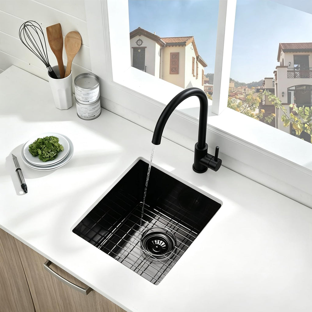 15x17 Inch Black Undermount Stainless Steel Bar Sink