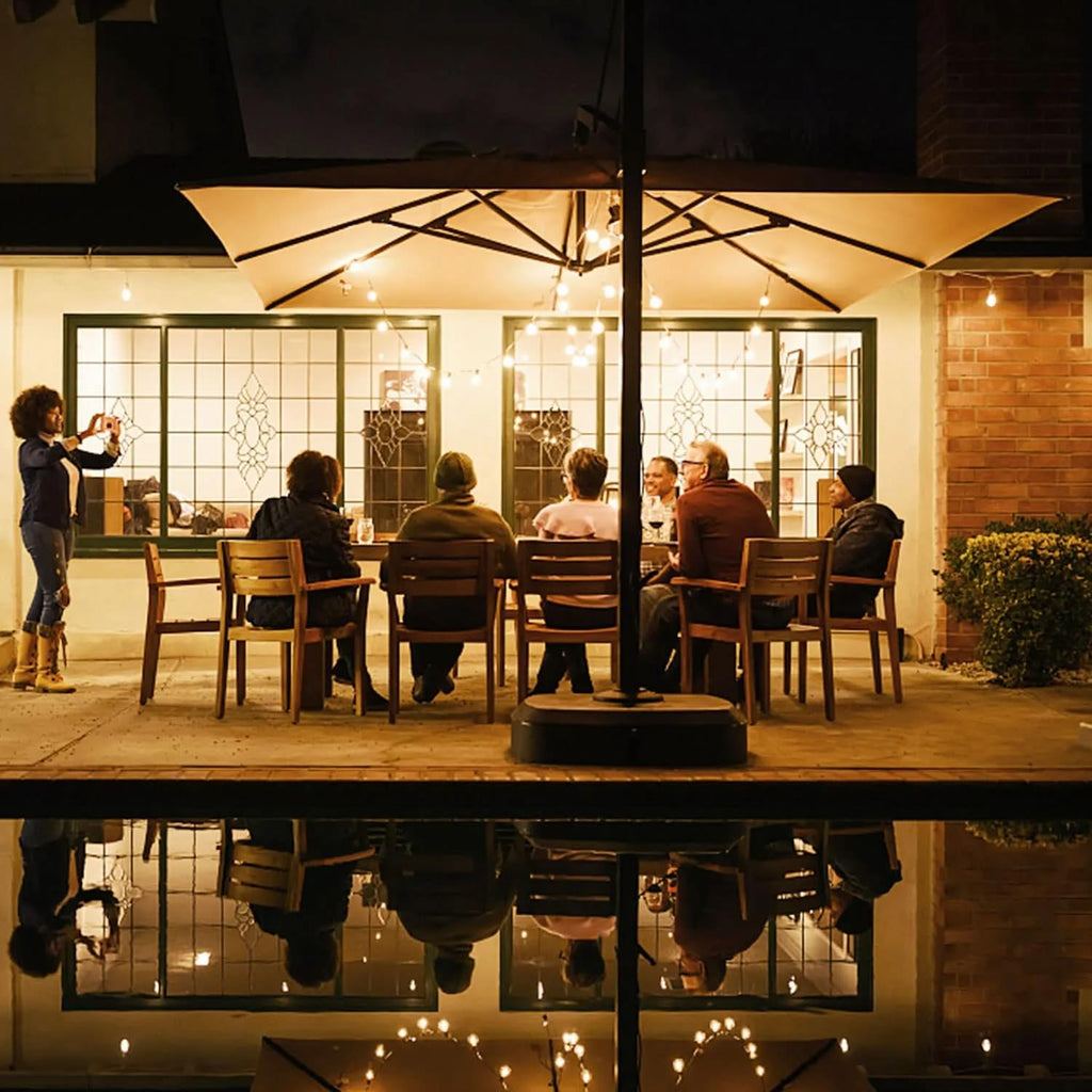 Outdoor String Light 50FT Patio Black with 52 Shatterproof G40 LED Clear Globe Bulbs for Indoor/Outdoor, Connectable
