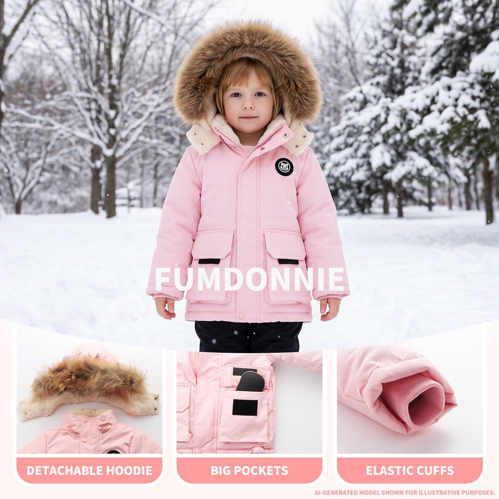 Toddler Winter Coat Baby Jacket Snow Hoodie Puffer Fleece Clothes