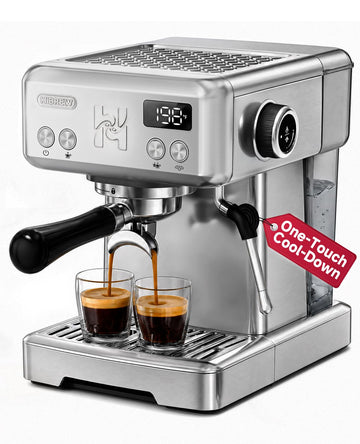 Customizable 58mm Espresso Machine, One-Touch Pressure Release
