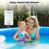 2.64 GPM Propane Portable Gas Water Heater, 68, 000 BTU Outdoor Tankless Camping Water Heater with Digital Display