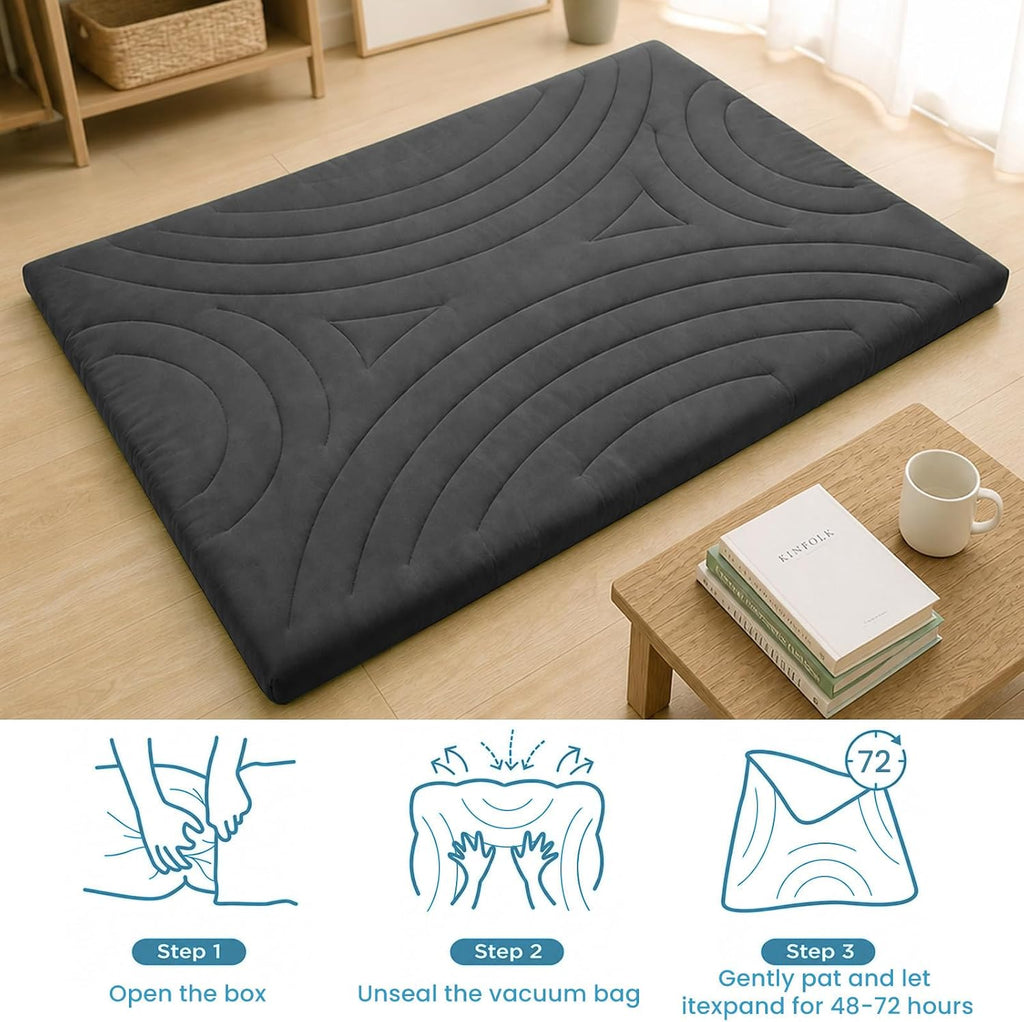 4in Japanese Floor Mattress, Foldable Futon Mattress