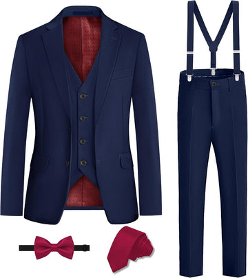 Boys Suit Piece with Suspenders, Regular & Husky Fit
