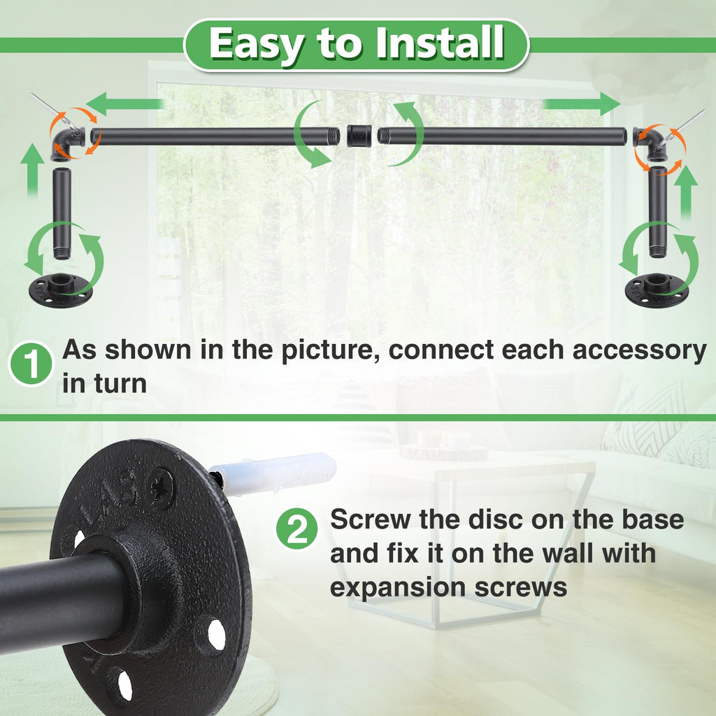 34in Hanging Planters Rod for Indoor Plants, Max. Load 44 lb
