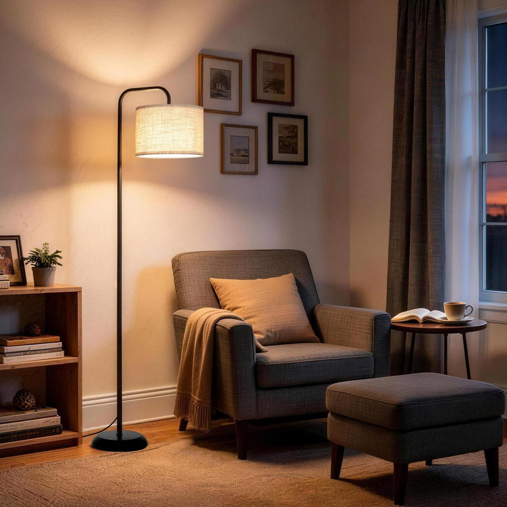 Floor Lamp, Black Standing Floor Lamp with 3 CCT Bulb