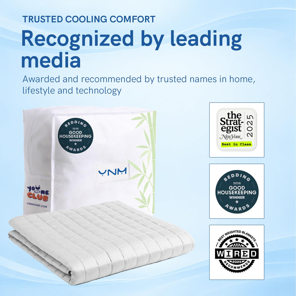 Exclusive Cooling Weighted Blanket with Bamboo Viscose, Smallest Compartments with Glass Beads, Bed Blanket for One