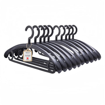 Heavy Duty Coat Hangers Swivel Wide Winter Jacket Hanger Black