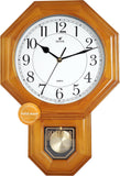 Traditional Schoolhouse Solid Wood Pendulum Wall Clock Chimes Hourly with Westminster Melody Chime (Natural Wood w/Westminster Chime)...