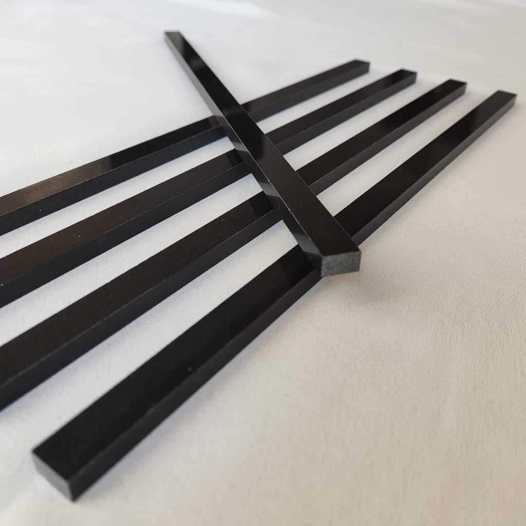 15 Pcs Black Marble Tile Edge Trim, 12 Inch Marble Pencil Liner Both Side Polished, Backsplash, Kitchen, Tile