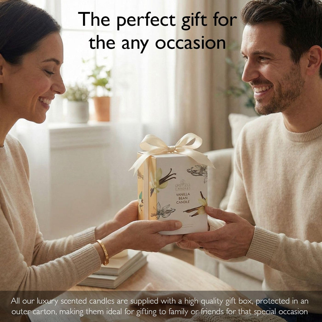 Vanilla Bean Candle 22oz: Upto 130 Hours Burn Time, Crackling Wooden Wick in Large Candle Jar with a Luxury Gift Box