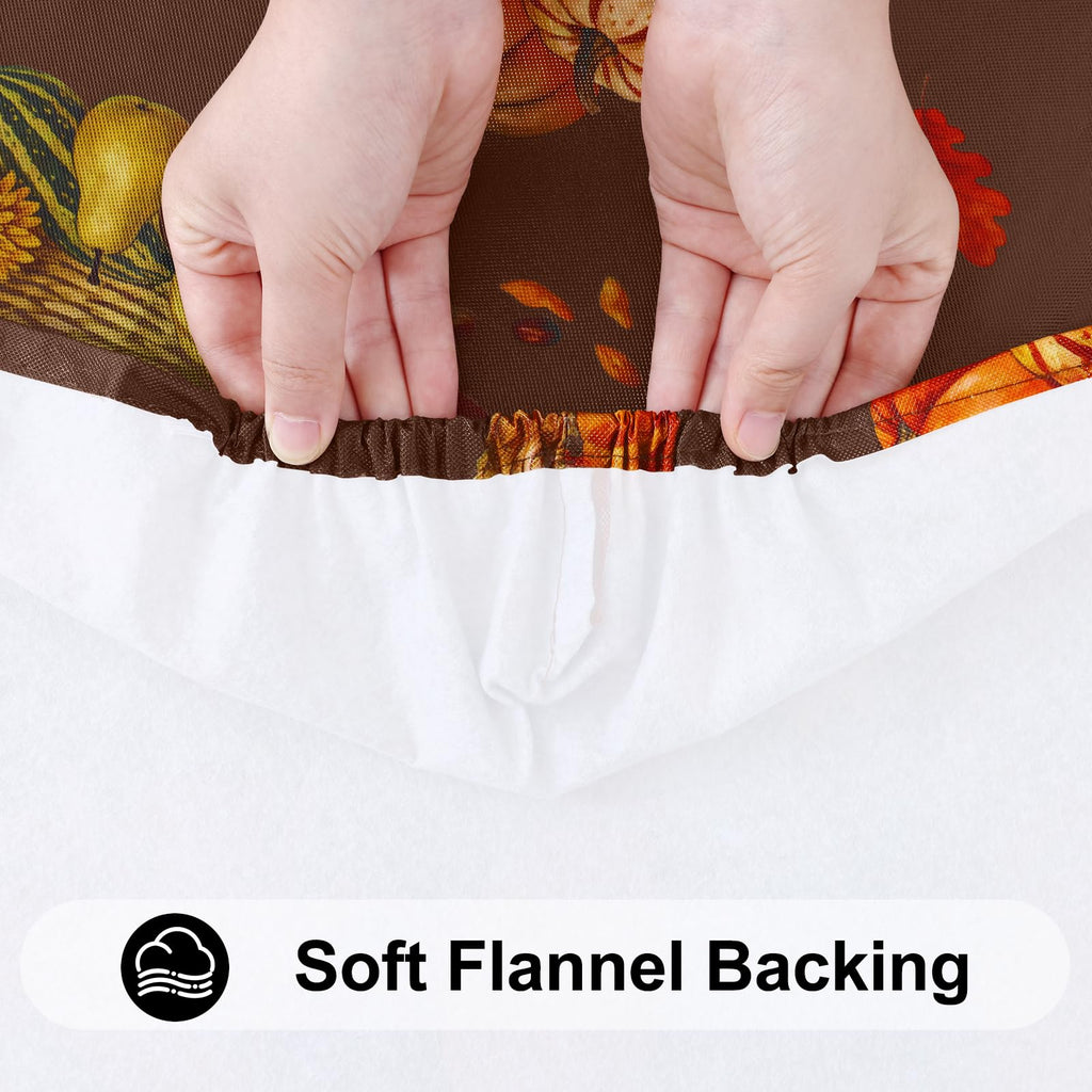 Thanksgiving Fitted Table Cover, Flannel Backed Vinyl Tablecloth