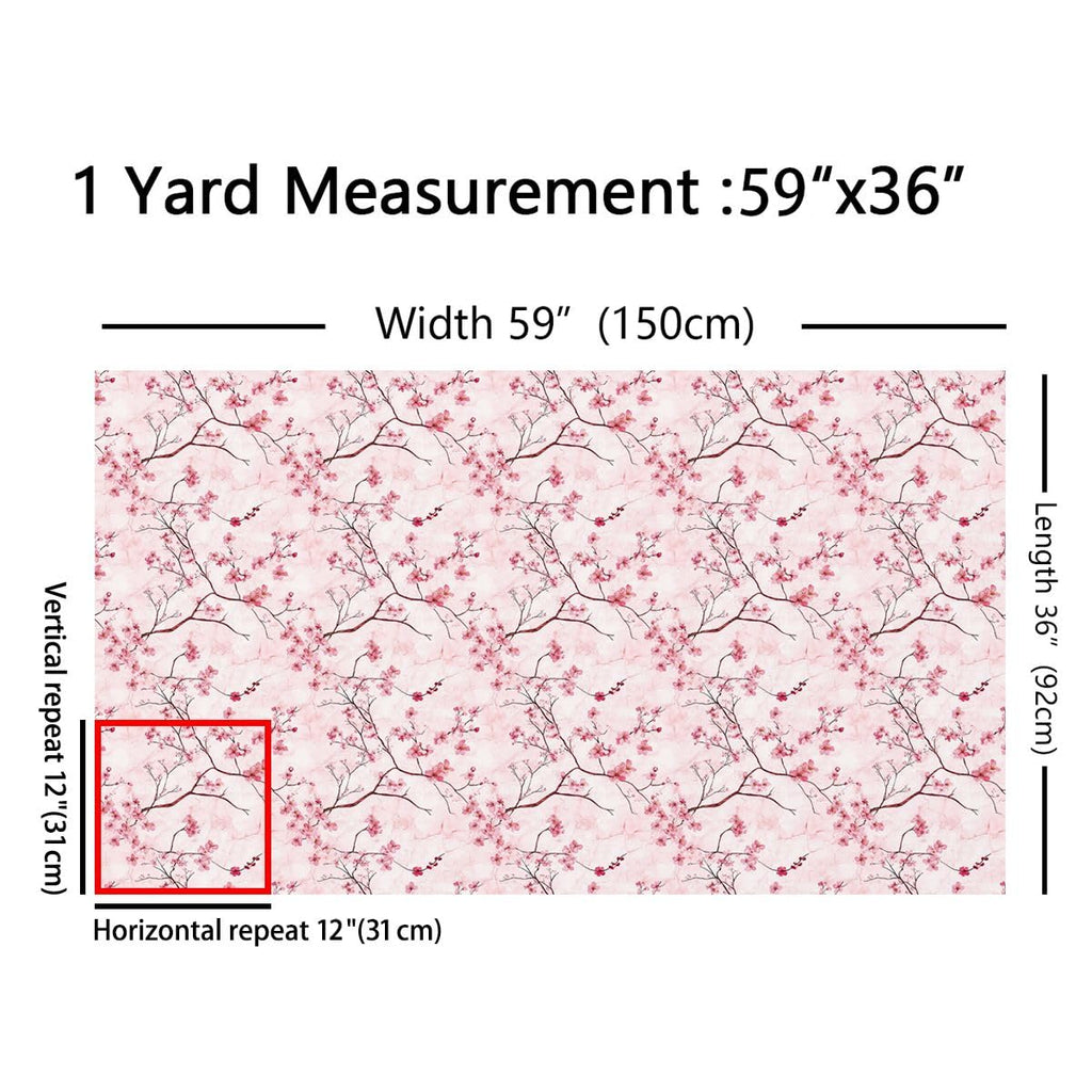Cherry Blossoms Upholstery Fabric By The Yard 5 Yard