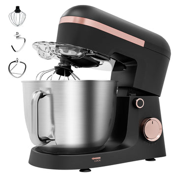 6.5 Qt 10-Speed Tilt-Head Stand Mixer with Dough Hook, Whisk, Beater & Splash Guard, Electric Kitchen Mixer for