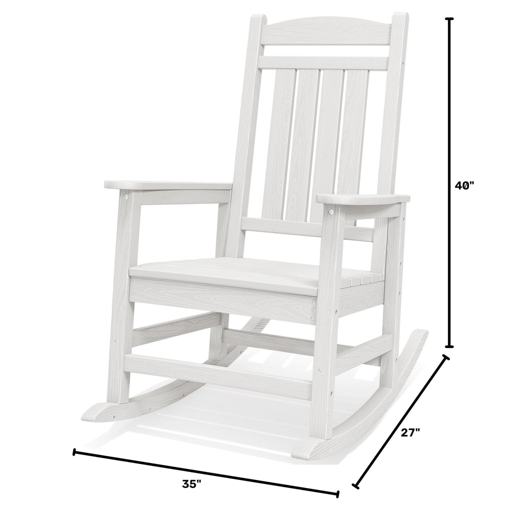 Outdoor Rocking Chair, Patio Rocking Chair, White
