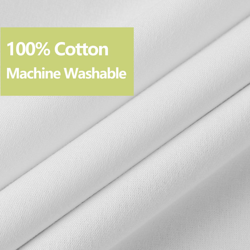 100% Cotton Shower Curtain 48x84", Narrow White for RVs or Small Bathtubs
