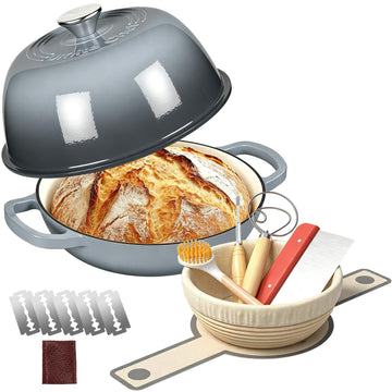 6QT Enameled Cast Iron Dutch Oven for Bread Baking
