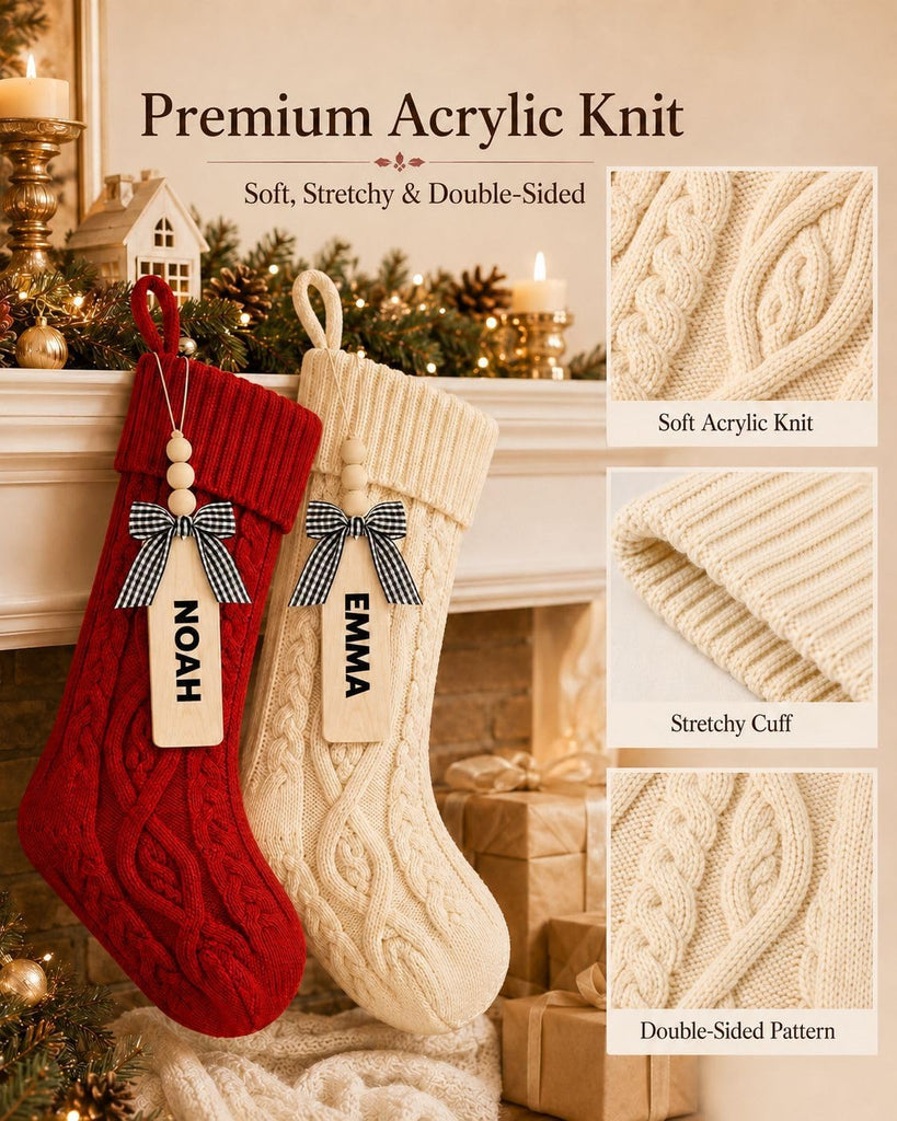 Inch Christmas Stockings, 10 Pack Red White Green Khaki Navy - Set of 10