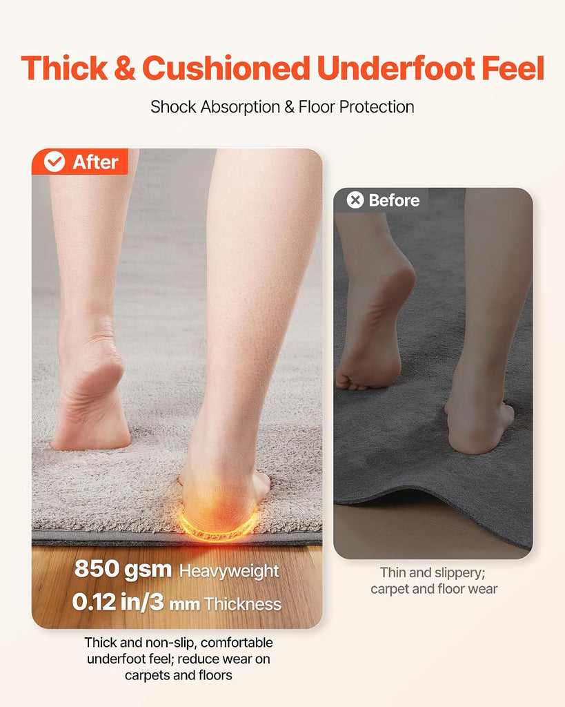 Rug Pad 5 x 7 ft, Non-Slip Carpet Area Pad 0.12inch Rug Mat Padding with Dual Surface Felt Cushion & Rubber Gripper