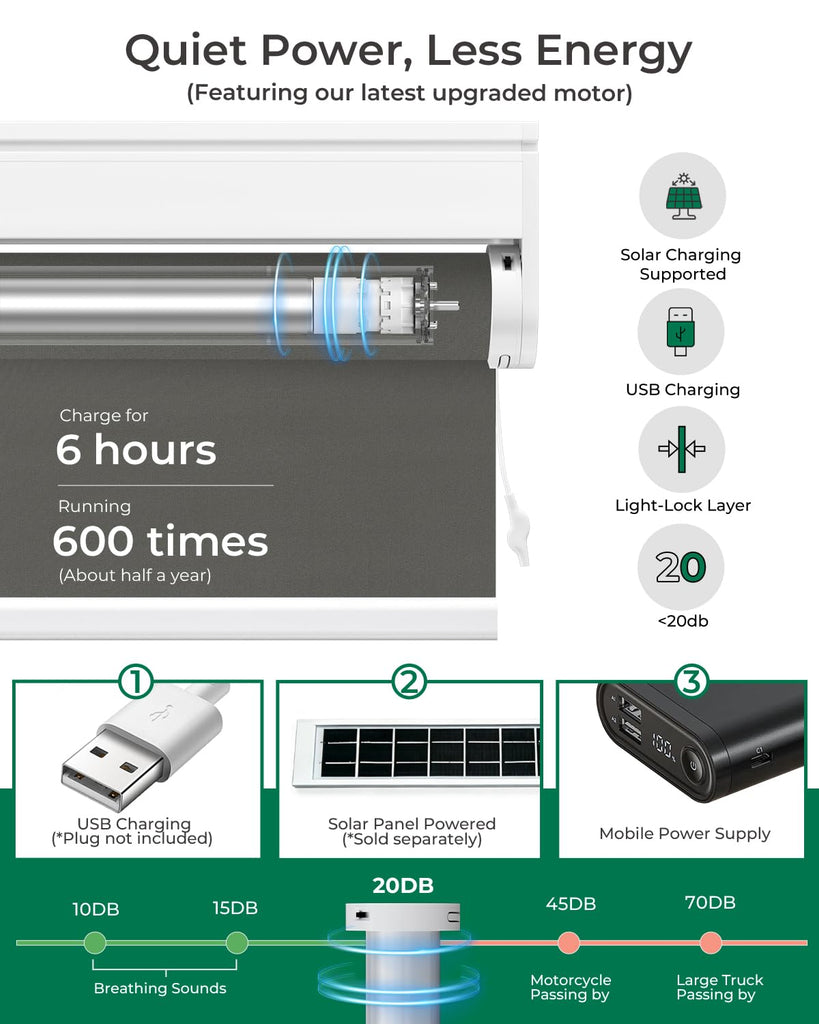 Motorized Blinds with Remote (Smoky Gray, )