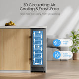 12" Wine Cooler Refrigerator 21 Bottle Wine Fridge Built-in or Freestanding with
