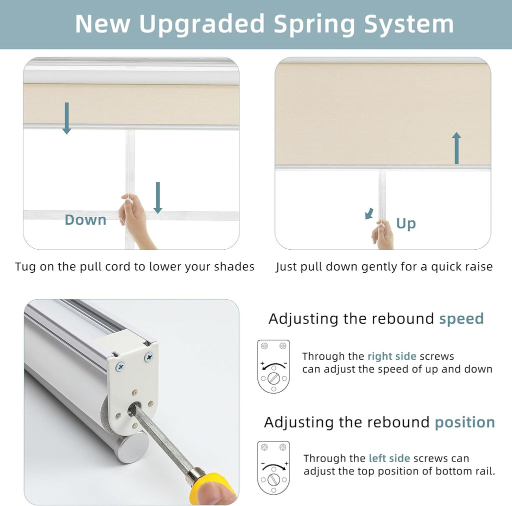 Cordless 100% Blackout Roller Shade, with Striped Jacquard, Thermal Insulated, UV Protection Fabric, Total Blackout