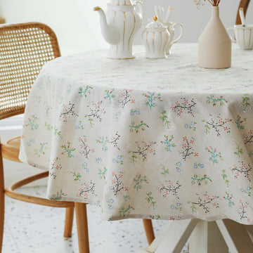 Pastoral Round Table Cloth 100% Polyester Fabric 60 Inch Diameter