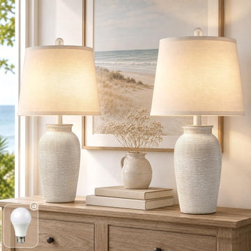 Ceramic Table Lamps Set of 2, 24.5'' Coastal Lamps