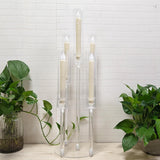 4 Set 5 Arms Acrylic Candelabra Centerpieces,Clear Candlesticks Holder with Acrylic Shade for Valentine's Day Dinner