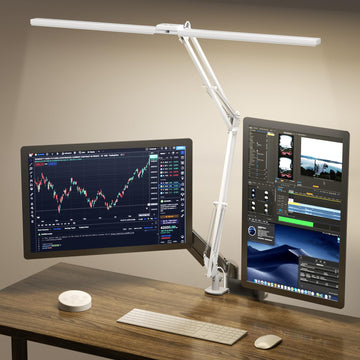Led Desk Lamp - 2400LM Ultra Bright Desk Light -Eye Caring Desk Lamp with Clamp - Adjustable Office Lamp with Remote