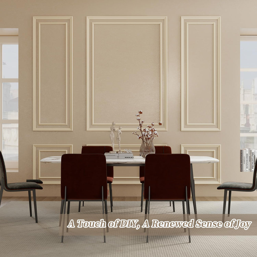 Peel and Stick Wall Molding Kit, 6 Pre-Cut Bilinear Frame Panels