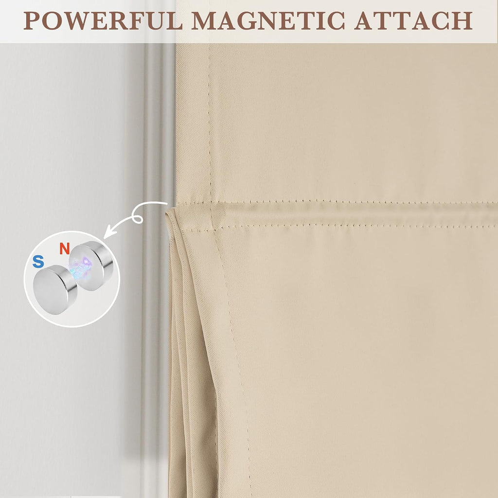 100% Blackout No Drill Roman Shade Window
