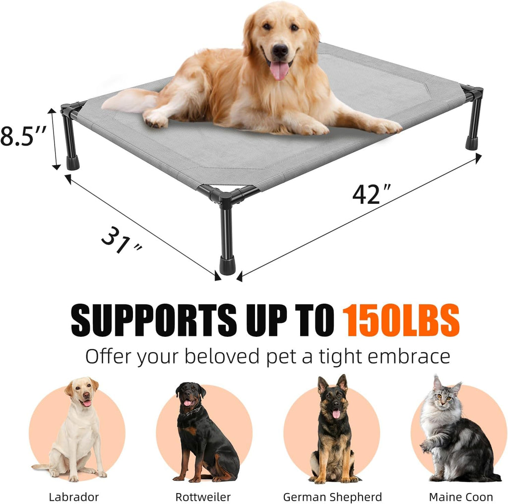 Raised Dog Bed for Large Dogs, Outdoor Elevated Dog Cot
