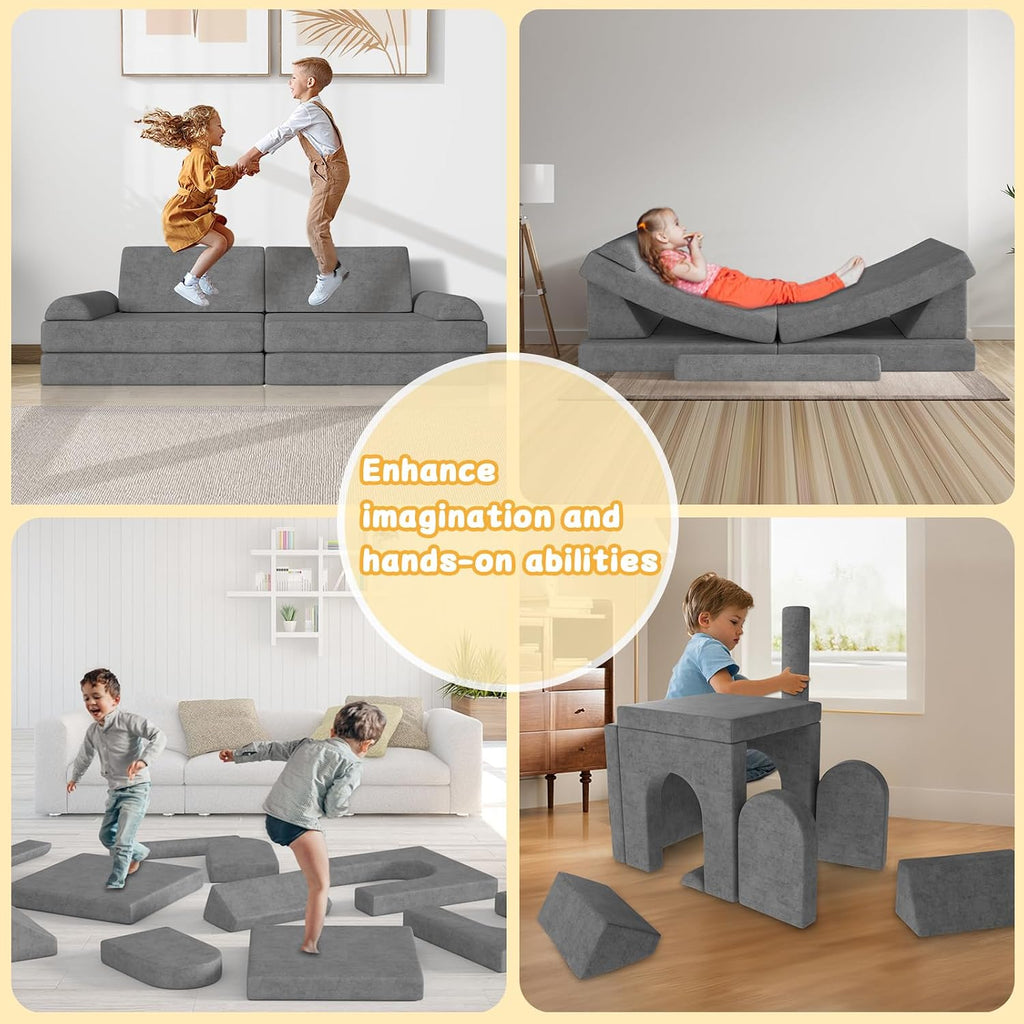 Toddler Couch, Piece Modular Kids Play Couch for Playroom