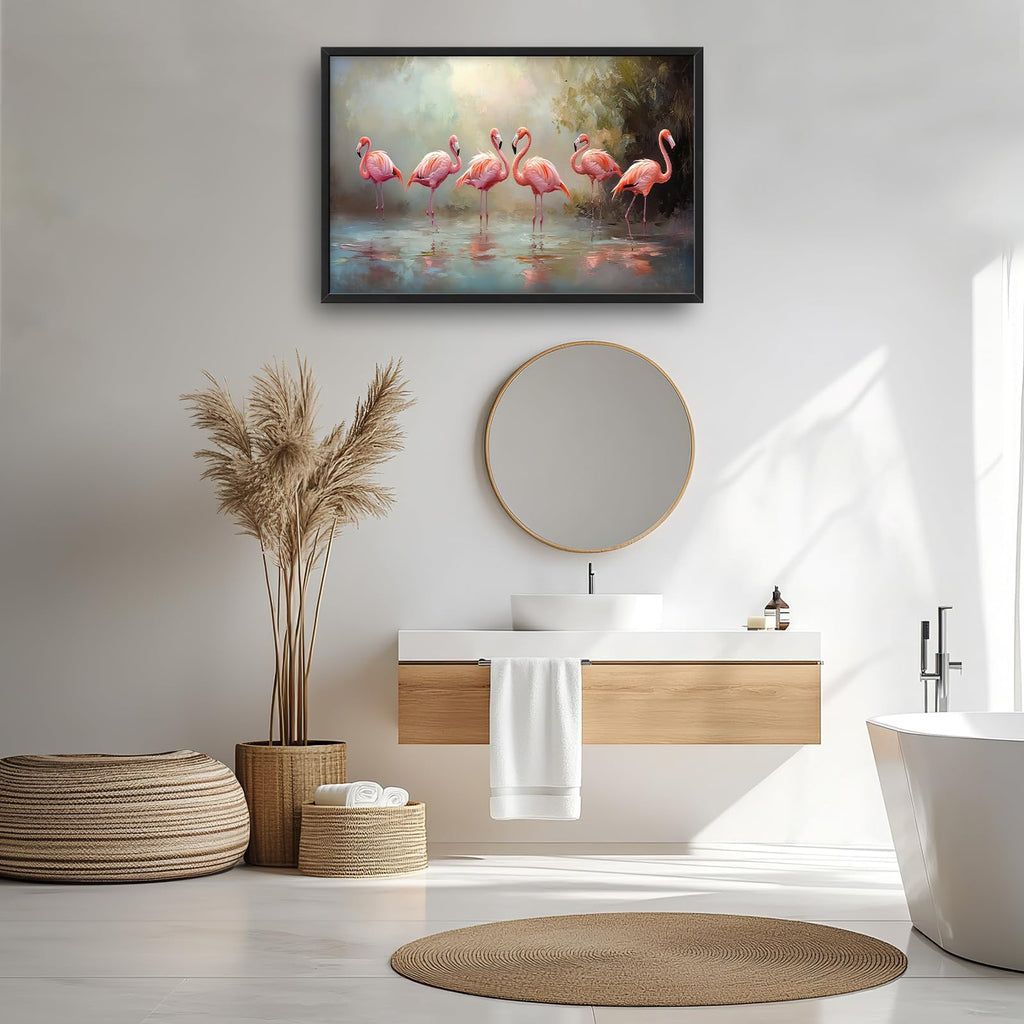 Large Pink Flamingo Pictures Wall Art 36''x24''