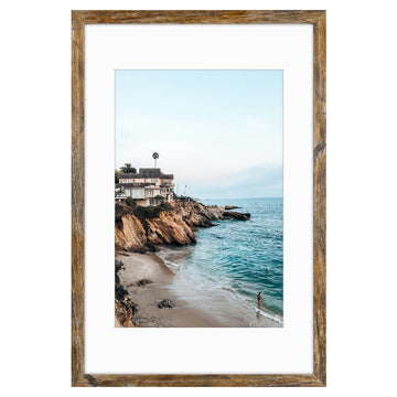 16x24 Frame with Mat for 12x18, Real Glass, Rustic Brown