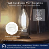 60W Equivalent LED Chandelier Light Bulbs, E12 Base, Clear B11 LED Filament Candelabra Bulbs, 5000K Daylight, 500LM