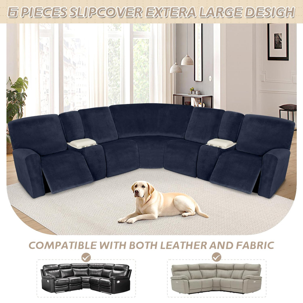 Sectional Recliner Couch Covers Velvet Washable Corner Sectional Sofa Cover for Reclining Couch Stretch Soft Thick L
