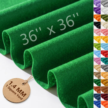Emerald Green Soft Felt Sheet 36'' X 36'', 1.4mm Large Felt Fabric Sheet