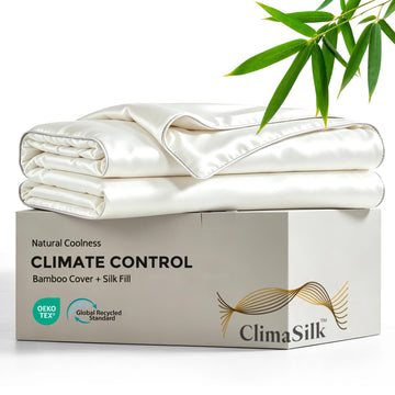 Cooling Comforter - 100% Bamboo-Derived Rayon Comforter with Silk-Infused Fill, ClimaSilkTM Ultra-Soft