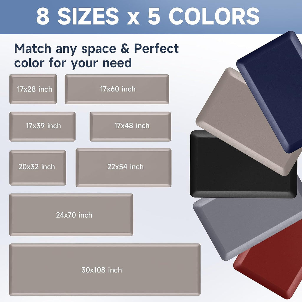 4/5 Inch Thick Kitchen Mats for Floor, Kitchen Rug for Standing | Non-Slip, Thicker, Stain Resistant, Water Resistant