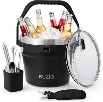 7.4 Qt/7 L Large Insulated Ice Bucket with Lid and Scoop & Tongs