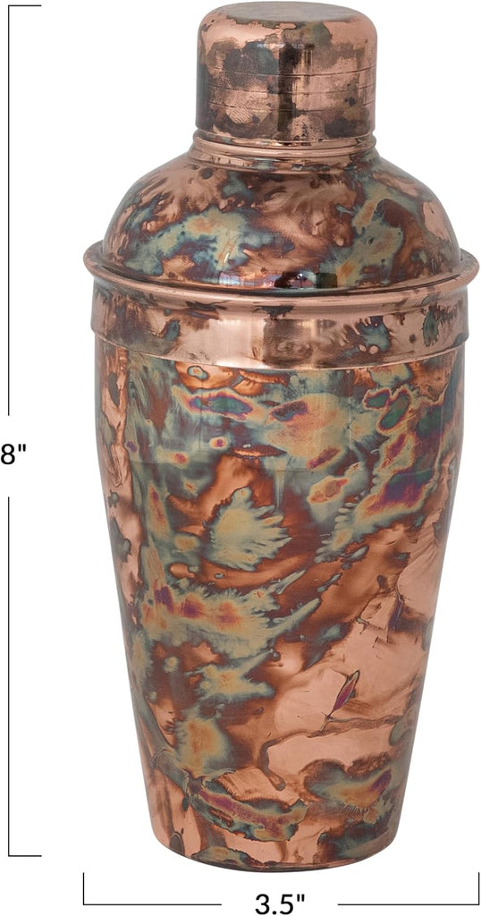 16-Ounce Oxidized Stainless Steel Cocktail Shaker, Copper Finish