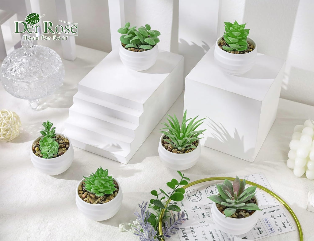 6 Pack Succulents Fake Plants Bathroom Home Decor