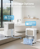 30 Pint Dehumidifier for Basement, 2500 Sq. Ft Dehumidifiers for Home with Drain Hose, 3 Modes, Smart Humidity Control