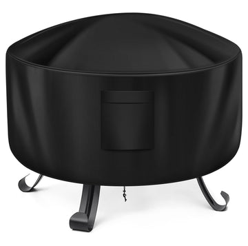 Fire Pit Cover Round for Fire Pit 38 Inch, Heavy Duty Oxford Fabric Firepit Cover Round, Full Coverage Patio Outdoor