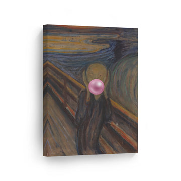 Edvard Munch's Masterpiece, The Scream Pink Bubble Gum Art CANVAS PRINT Modern Paintings Wall Art Classic Art Pop Art