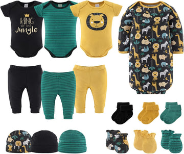 Baby Layette Gift Set for Baby Boys - 16 Piece Boy Baby Clothes to - King of the Jungle